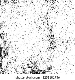 Grunge overlay layer. Abstract black and white vector background. Monochrome vintage surface with dirty pattern in cracks, spots, dots. Old painted wall in dark horror style design