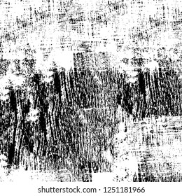 Grunge overlay layer. Abstract black and white vector background. Monochrome vintage surface with dirty pattern in cracks, spots, dots. Old painted wall in dark horror style design