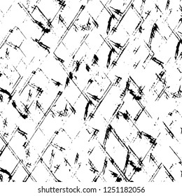 Grunge overlay layer. Abstract black and white vector background. Monochrome vintage surface with dirty pattern in cracks, spots, dots. Old painted wall in dark horror style design