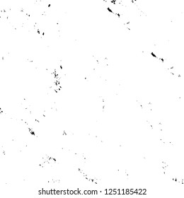 Grunge overlay layer. Abstract black and white vector background. Monochrome vintage surface with dirty pattern in cracks, spots, dots. Old painted wall in dark horror style design