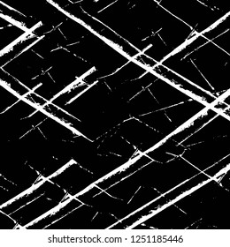 Grunge overlay layer. Abstract black and white vector background. Monochrome vintage surface with dirty pattern in cracks, spots, dots. Old painted wall in dark horror style design