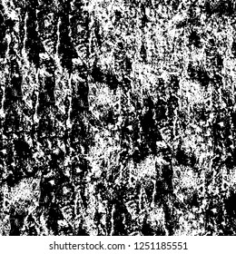 Grunge overlay layer. Abstract black and white vector background. Monochrome vintage surface with dirty pattern in cracks, spots, dots. Old painted wall in dark horror style design