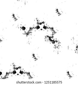 Grunge overlay layer. Abstract black and white vector background. Monochrome vintage surface with dirty pattern in cracks, spots, dots. Old painted wall in dark horror style design