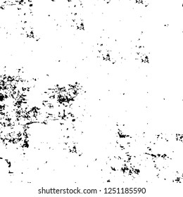Grunge overlay layer. Abstract black and white vector background. Monochrome vintage surface with dirty pattern in cracks, spots, dots. Old painted wall in dark horror style design