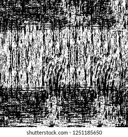 Grunge overlay layer. Abstract black and white vector background. Monochrome vintage surface with dirty pattern in cracks, spots, dots. Old painted wall in dark horror style design