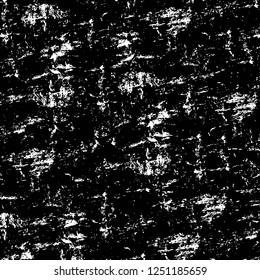 Grunge overlay layer. Abstract black and white vector background. Monochrome vintage surface with dirty pattern in cracks, spots, dots. Old painted wall in dark horror style design