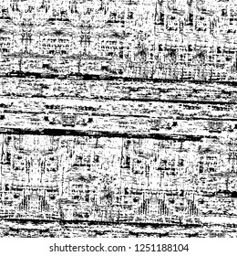 Grunge overlay layer. Abstract black and white vector background. Monochrome vintage surface with dirty pattern in cracks, spots, dots. Old painted wall in dark horror style design