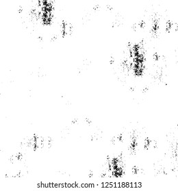 Grunge overlay layer. Abstract black and white vector background. Monochrome vintage surface with dirty pattern in cracks, spots, dots. Old painted wall in dark horror style design