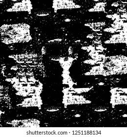 Grunge overlay layer. Abstract black and white vector background. Monochrome vintage surface with dirty pattern in cracks, spots, dots. Old painted wall in dark horror style design