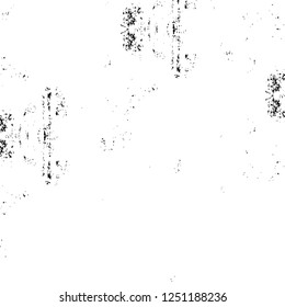 Grunge overlay layer. Abstract black and white vector background. Monochrome vintage surface with dirty pattern in cracks, spots, dots. Old painted wall in dark horror style design