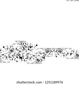 Grunge overlay layer. Abstract black and white vector background. Monochrome vintage surface with dirty pattern in cracks, spots, dots. Old painted wall in dark horror style design