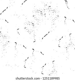 Grunge overlay layer. Abstract black and white vector background. Monochrome vintage surface with dirty pattern in cracks, spots, dots. Old painted wall in dark horror style design