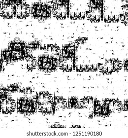 Grunge overlay layer. Abstract black and white vector background. Monochrome vintage surface with dirty pattern in cracks, spots, dots. Old painted wall in dark horror style design