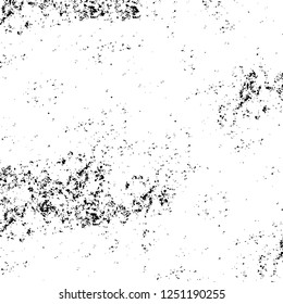 Grunge overlay layer. Abstract black and white vector background. Monochrome vintage surface with dirty pattern in cracks, spots, dots. Old painted wall in dark horror style design
