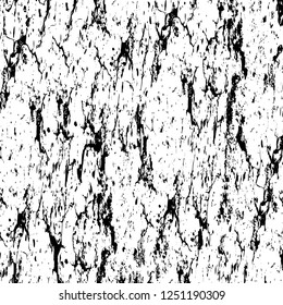 Grunge overlay layer. Abstract black and white vector background. Monochrome vintage surface with dirty pattern in cracks, spots, dots. Old painted wall in dark horror style design