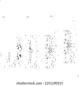 Grunge overlay layer. Abstract black and white vector background. Monochrome vintage surface with dirty pattern in cracks, spots, dots. Old painted wall in dark horror style design
