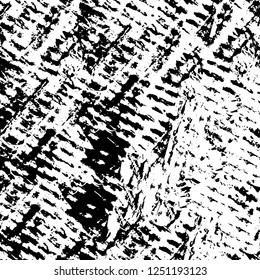 Grunge overlay layer. Abstract black and white vector background. Monochrome vintage surface with dirty pattern in cracks, spots, dots. Old painted wall in dark horror style design