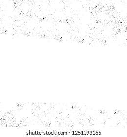 Grunge overlay layer. Abstract black and white vector background. Monochrome vintage surface with dirty pattern in cracks, spots, dots. Old painted wall in dark horror style design