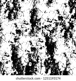 Grunge overlay layer. Abstract black and white vector background. Monochrome vintage surface with dirty pattern in cracks, spots, dots. Old painted wall in dark horror style design