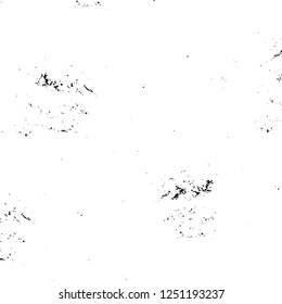 Grunge overlay layer. Abstract black and white vector background. Monochrome vintage surface with dirty pattern in cracks, spots, dots. Old painted wall in dark horror style design