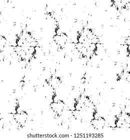 Grunge overlay layer. Abstract black and white vector background. Monochrome vintage surface with dirty pattern in cracks, spots, dots. Old painted wall in dark horror style design