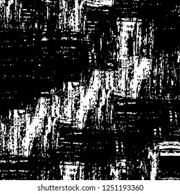 Grunge overlay layer. Abstract black and white vector background. Monochrome vintage surface with dirty pattern in cracks, spots, dots. Old painted wall in dark horror style design