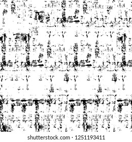 Grunge overlay layer. Abstract black and white vector background. Monochrome vintage surface with dirty pattern in cracks, spots, dots. Old painted wall in dark horror style design