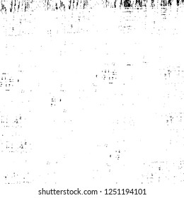 Grunge overlay layer. Abstract black and white vector background. Monochrome vintage surface with dirty pattern in cracks, spots, dots. Old painted wall in dark horror style design