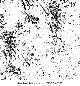 Grunge overlay layer. Abstract black and white vector background. Monochrome vintage surface with dirty pattern in cracks, spots, dots. Old painted wall in dark horror style design