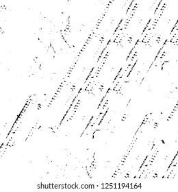 Grunge overlay layer. Abstract black and white vector background. Monochrome vintage surface with dirty pattern in cracks, spots, dots. Old painted wall in dark horror style design