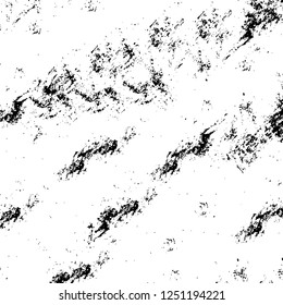 Grunge overlay layer. Abstract black and white vector background. Monochrome vintage surface with dirty pattern in cracks, spots, dots. Old painted wall in dark horror style design