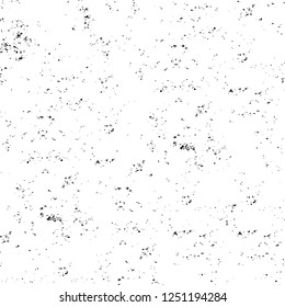 Grunge overlay layer. Abstract black and white vector background. Monochrome vintage surface with dirty pattern in cracks, spots, dots. Old painted wall in dark horror style design