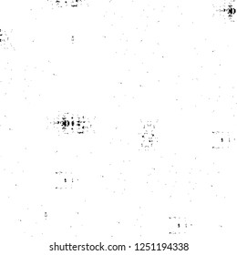 Grunge overlay layer. Abstract black and white vector background. Monochrome vintage surface with dirty pattern in cracks, spots, dots. Old painted wall in dark horror style design