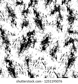 Grunge overlay layer. Abstract black and white vector background. Monochrome vintage surface with dirty pattern in cracks, spots, dots. Old painted wall in dark horror style design