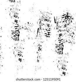Grunge overlay layer. Abstract black and white vector background. Monochrome vintage surface with dirty pattern in cracks, spots, dots. Old painted wall in dark horror style design