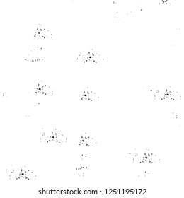 Grunge overlay layer. Abstract black and white vector background. Monochrome vintage surface with dirty pattern in cracks, spots, dots. Old painted wall in dark horror style design