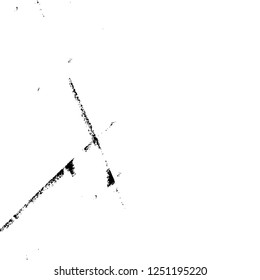 Grunge overlay layer. Abstract black and white vector background. Monochrome vintage surface with dirty pattern in cracks, spots, dots. Old painted wall in dark horror style design