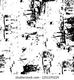 Grunge overlay layer. Abstract black and white vector background. Monochrome vintage surface with dirty pattern in cracks, spots, dots. Old painted wall in dark horror style design