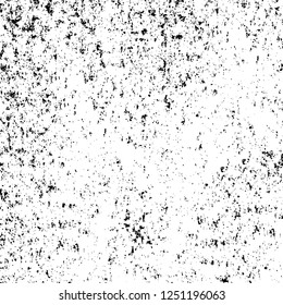 Grunge overlay layer. Abstract black and white vector background. Monochrome vintage surface with dirty pattern in cracks, spots, dots. Old painted wall in dark horror style design