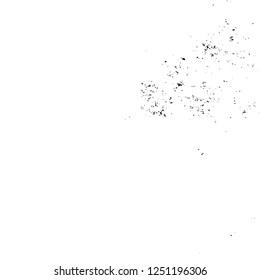 Grunge overlay layer. Abstract black and white vector background. Monochrome vintage surface with dirty pattern in cracks, spots, dots. Old painted wall in dark horror style design
