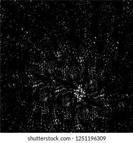 Grunge overlay layer. Abstract black and white vector background. Monochrome vintage surface with dirty pattern in cracks, spots, dots. Old painted wall in dark horror style design