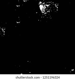 Grunge overlay layer. Abstract black and white vector background. Monochrome vintage surface with dirty pattern in cracks, spots, dots. Old painted wall in dark horror style design