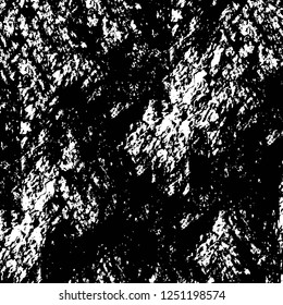 Grunge overlay layer. Abstract black and white vector background. Monochrome vintage surface with dirty pattern in cracks, spots, dots. Old painted wall in dark horror style design