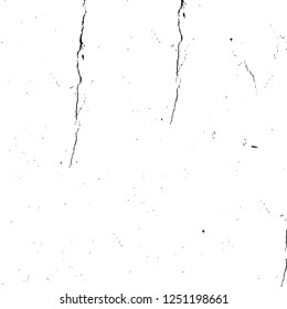 Grunge overlay layer. Abstract black and white vector background. Monochrome vintage surface with dirty pattern in cracks, spots, dots. Old painted wall in dark horror style design