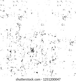 Grunge overlay layer. Abstract black and white vector background. Monochrome vintage surface with dirty pattern in cracks, spots, dots. Old painted wall in dark horror style design
