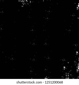 Grunge overlay layer. Abstract black and white vector background. Monochrome vintage surface with dirty pattern in cracks, spots, dots. Old painted wall in dark horror style design