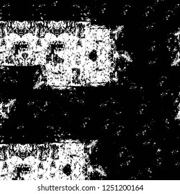 Grunge overlay layer. Abstract black and white vector background. Monochrome vintage surface with dirty pattern in cracks, spots, dots. Old painted wall in dark horror style design