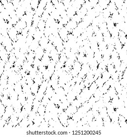 Grunge overlay layer. Abstract black and white vector background. Monochrome vintage surface with dirty pattern in cracks, spots, dots. Old painted wall in dark horror style design