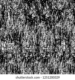 Grunge overlay layer. Abstract black and white vector background. Monochrome vintage surface with dirty pattern in cracks, spots, dots. Old painted wall in dark horror style design