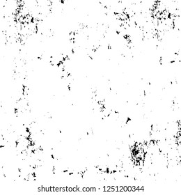 Grunge overlay layer. Abstract black and white vector background. Monochrome vintage surface with dirty pattern in cracks, spots, dots. Old painted wall in dark horror style design